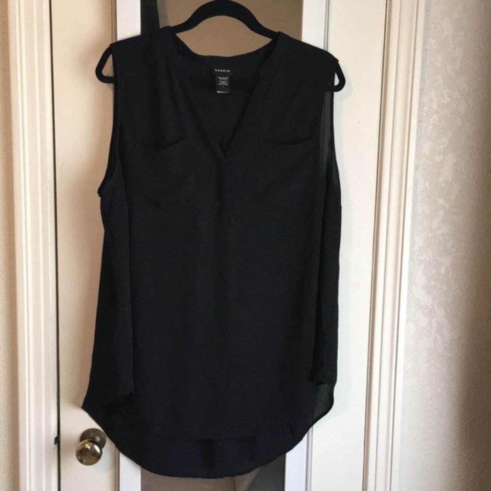 Torrid Black Georgette Pullover Tank 1X